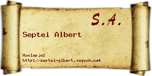 Septei Albert névjegykártya